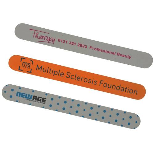 Promotional Nail Files printed with your logo in a full-colour print from Total Merchandise