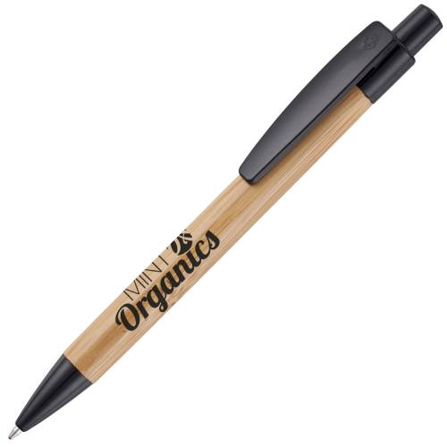 Custom branded Sumo Bamboo Ballpen with a design from Total Merchandise - Black