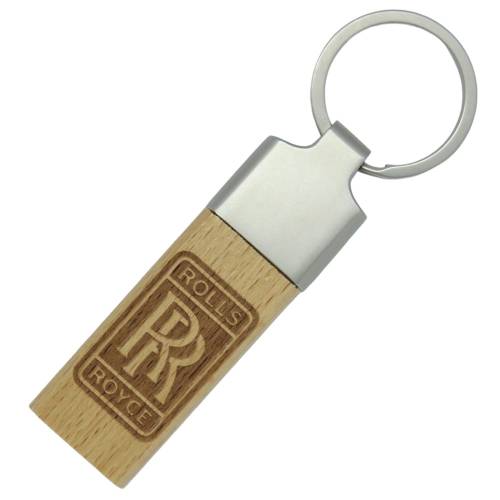 Custom banded Executive Wooden Keyring with a design from Total Merchandise