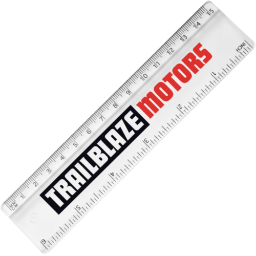 Promotional Plastic 15cm Ruler for in clear from Total Merchandise