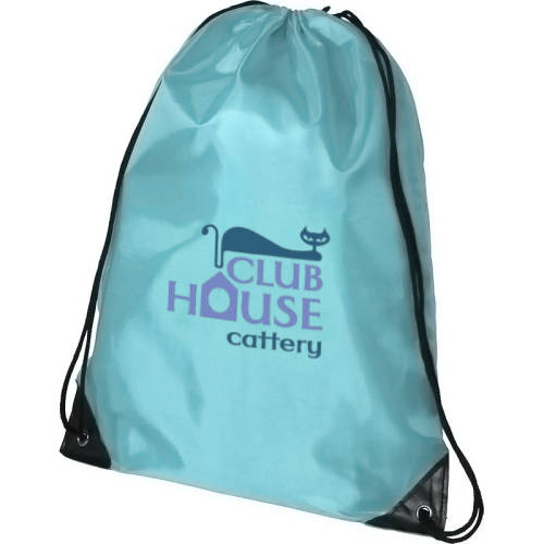 Custom Branded Colour Matched Drawstring Backpacks Printed with a Logo by Total Merchandise