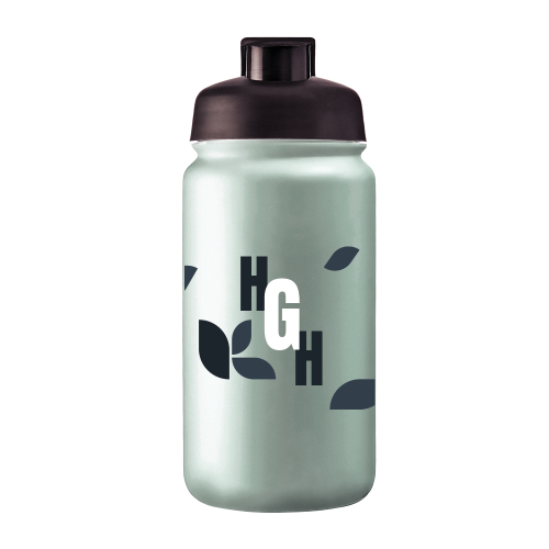 An image of the Recycled 500ml Loop Sports Bottle in Off White/Black printed with a logo