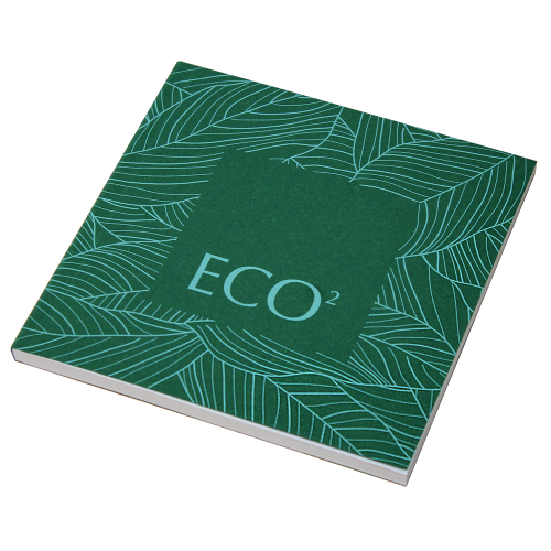 Custom Branded Square Recycled Paper Notebooks in Evergreen printed with your company logo