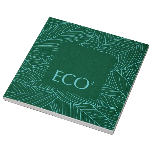 Custom Branded Square Recycled Paper Notebooks in Evergreen printed with your company logo