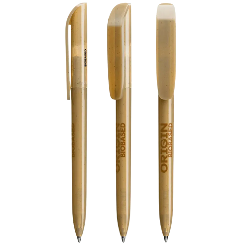 Custom printed BIC Super Clip Origin Ballpen with a printed design from Total Merchandise - Natural