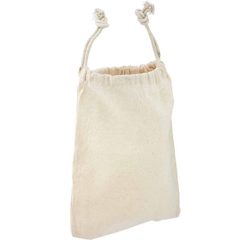 Promotional Natural Large Cotton Pouch in Natural Cotton Printed with a Logo by Total Merchandise