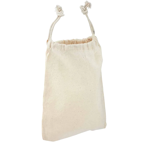 Promotional Natural Large Cotton Pouch in Natural Cotton Printed with a Logo by Total Merchandise