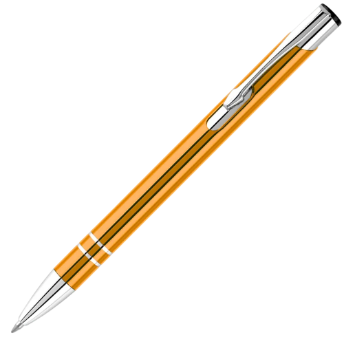Electra Metal Ballpens - Blue Ink in Orange