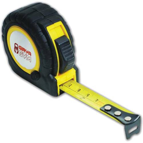 Promotional printed 3m Trade Tape Measure branded with a full colour label to 1 side