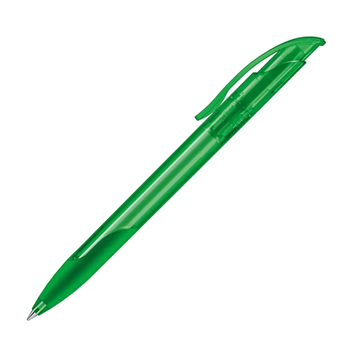 Corporate Branded Challenger Soft Clear Pens in Vivid Green with Printed Logo from Total Merchandise