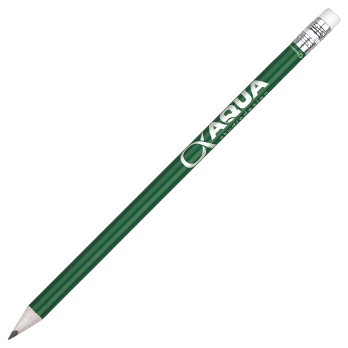 Promotional Recycled Paper Pencil in Green Printed with a Logo by Total Merchandise