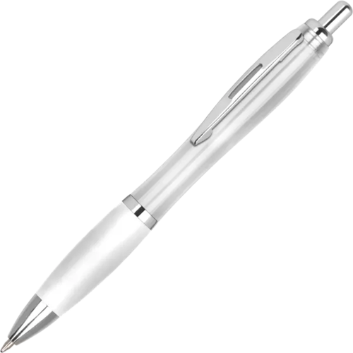 Corporate Branded  Contour Ballpens in Translucent White/Clear from Total Merchandise
