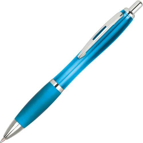 Corporate Branded Contour Ballpens in Translucent Light Blue from Total Merchandise