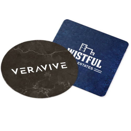 UK Printed Beer Mats in Circle and Square Shapes Printed with a Logo by Total Merchandise
