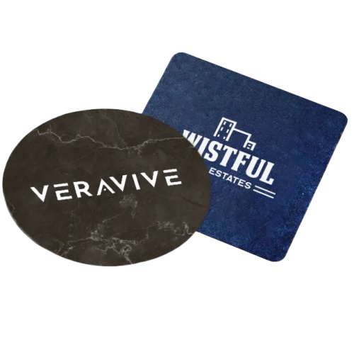 UK Printed Beer Mats in Circle and Square Shapes Printed with a Logo by Total Merchandise
