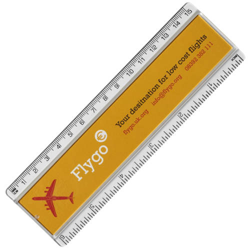 15cm Insert Ruler with a full colour printed design and available in clear from Total Merchandise