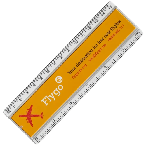 15cm Insert Ruler with a full colour printed design and available in clear from Total Merchandise