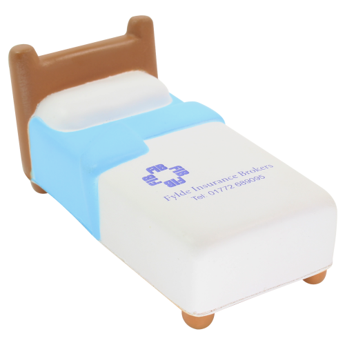 Promotional printed Stress Hospital Beds with branding on the sheet from Total Merchandise