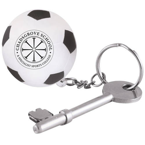 Stress Football Keyring in Off White/Black