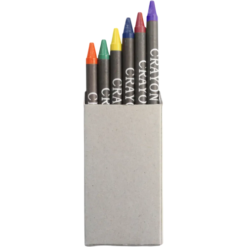 Promotional 6 Piece Crayon Set in a Recyclable Box for Kids