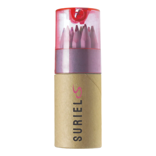 Branded 12 Coloured Pencils And Sharpener Tube for schools