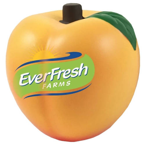 Promotional Stress Peach for with a logo printed to 1 side from Total Merchandise