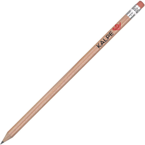 Promotional Standard Pencil in Natural with Eraser Printed with a Logo by Total Merchandise