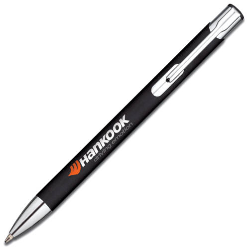 Corporate Branded Santorini Ballpens in Black from Total Merchandise