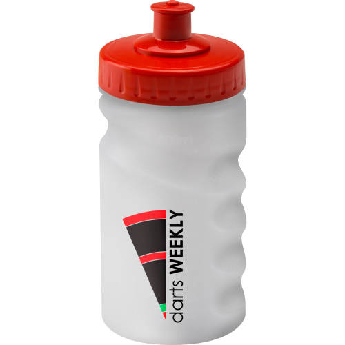 Finger Grip Sports Bottles 300ml in Translucent/Red