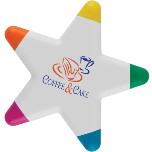 Printed Star Highlighter Pen for branding with business logos