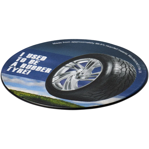 Branded Round Brite Mat Tyre Coasters with a design from Total Merchandise