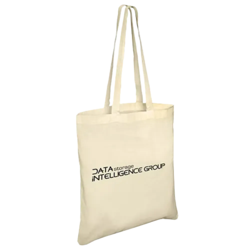Branded Long Handle Portobello Cotton Bag in Natural Cotton Printed with a Logo by Total Merchandise