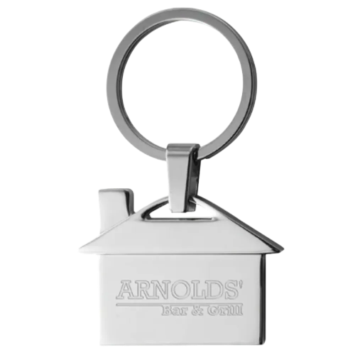 Corporate Branded House Shape Keyrings with your Company Logo Engraved