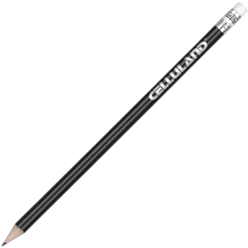 Promotional Argente Pencil With Eraser in Black Printed with a Logo by Total Merchandise
