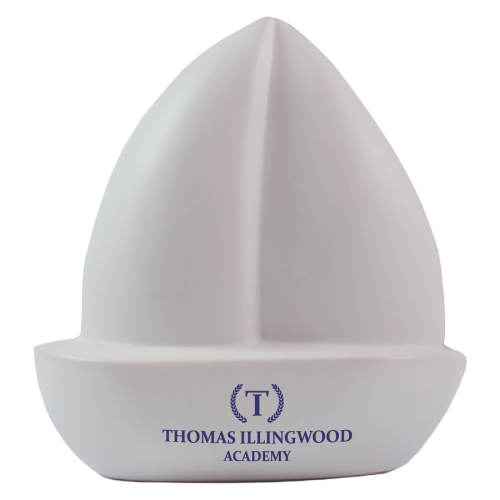 Promotional Stress Sailing Boat for with a printed logo on the sail