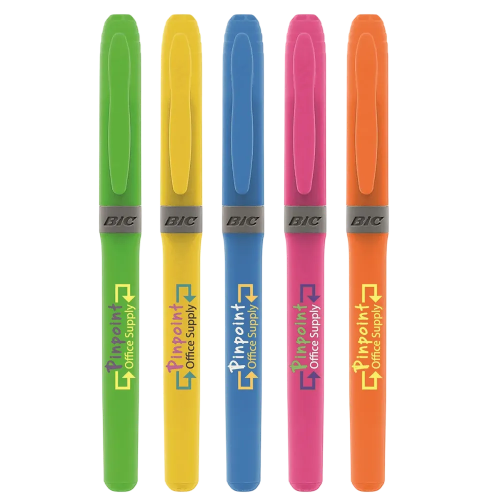 Custom Printed BiC Brite Liner Grip in Pink with Logo from Total Merchandise