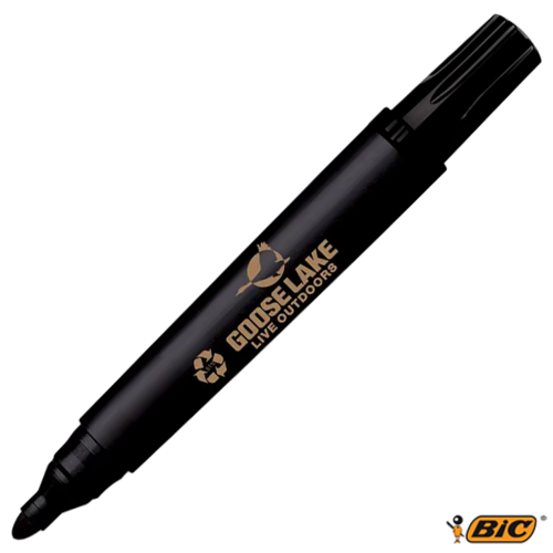 Custom Printed BiC Permanent Marker Pens in Black with Logo from Total Merchandise