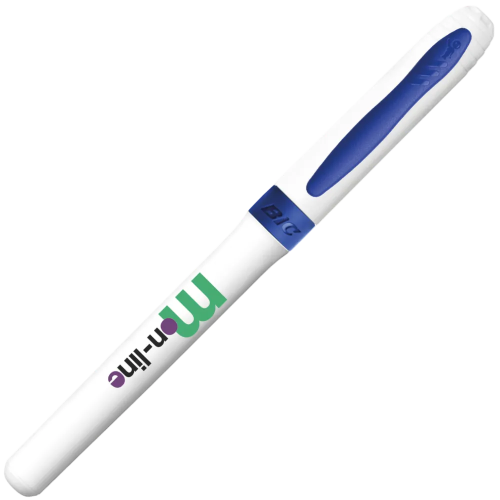 Custom Printed BiC Mark It Permanent Marker in White/Blue with Logo from Total Merchandise