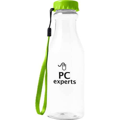 Promotional 530ml Crown Cap Drink Bottles with a lime colour lid from Total Merchandise