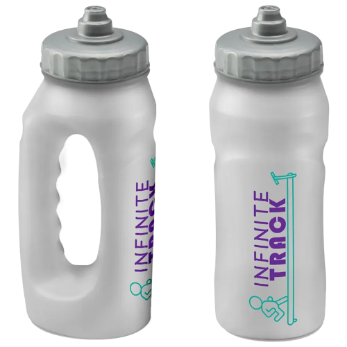 Custom branded Jogger Bottles in clear with a company logo printed to 1 side from Total Merchandise