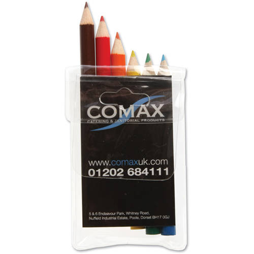 6 Pack Promotional Colouring Pencils Printed With Your Logo From Total Merchandise