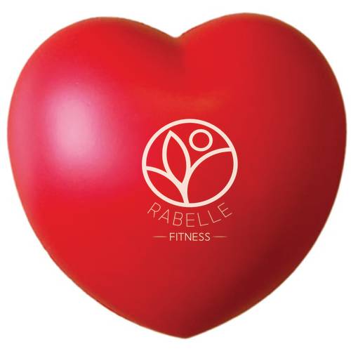 Promotional Stress Love Heart in Red Printed with Your Logo from Total Merchandise