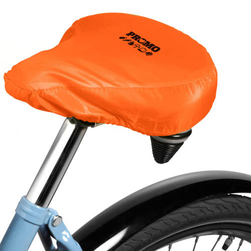 Promotional Polyester Bike Seat Covers with a printed logo on the top from Total Merchandise