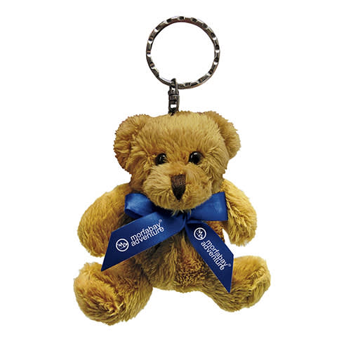 Robbie Teddy Bear Keyrings in Brown/Blue