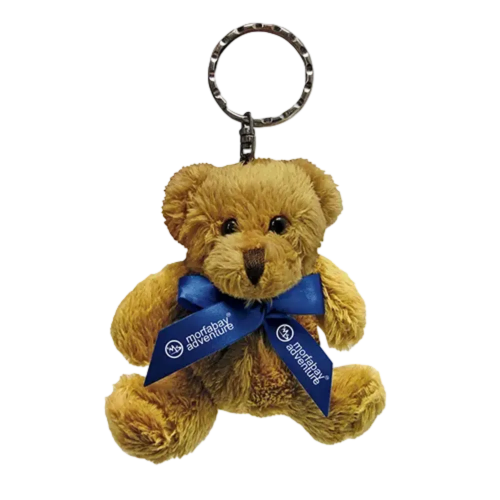 Robbie Teddy Bear Keyrings in Brown/Blue