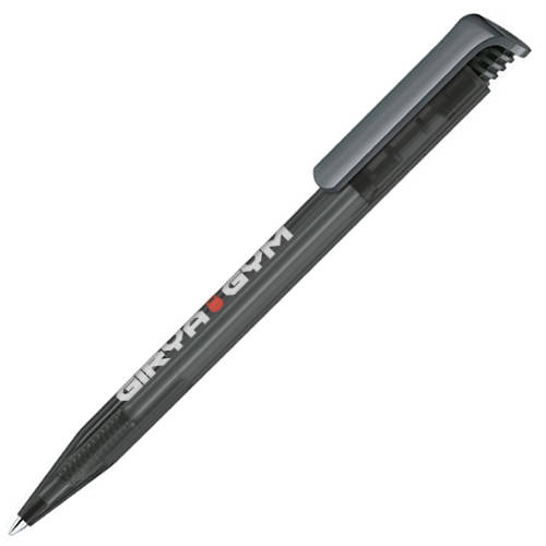 Promotional Super Hit Icy Ballpen in Anthracite Printed with a Logo from Total Merchandise