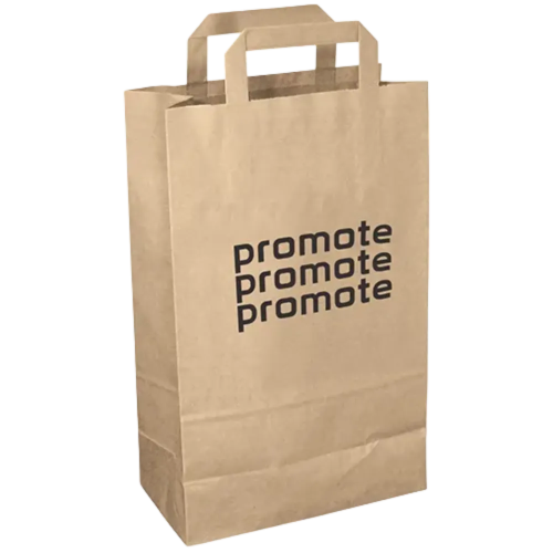 Promotional Recycled Medium Paper Carrier Bags in Brown with a Printed Logo from Total Merchandise