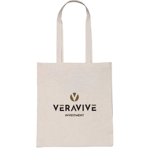 Express UK Printed Cotton Tote Bags in Natural with a Logo Branded by Total Merchandise