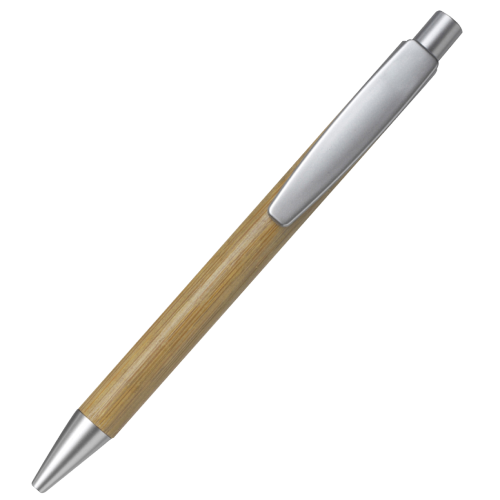 Promotional Bamboo Barrel Ballpens with a printed company logo from Total Merchandise