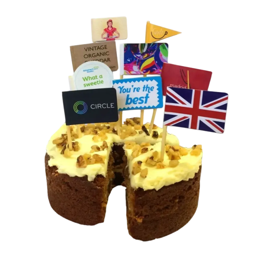 Branded Mini Gourmet Flags with a logo branded to the flag from Total Merchandise